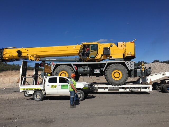 Transportation of our 110T rough terrain crane between mine sites